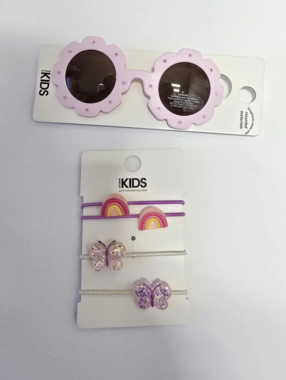 NWT Cotton On Kids Pink Bling Flower Sunglasses & Hair Accessories Bundle